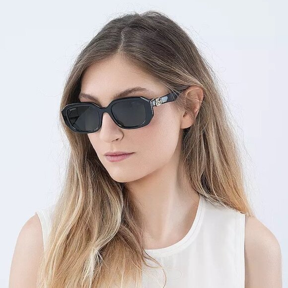Gucci Women Sunglasses Black Grey Geometric GG1535S 001 BRAND NEW - Picture 8 of 10
